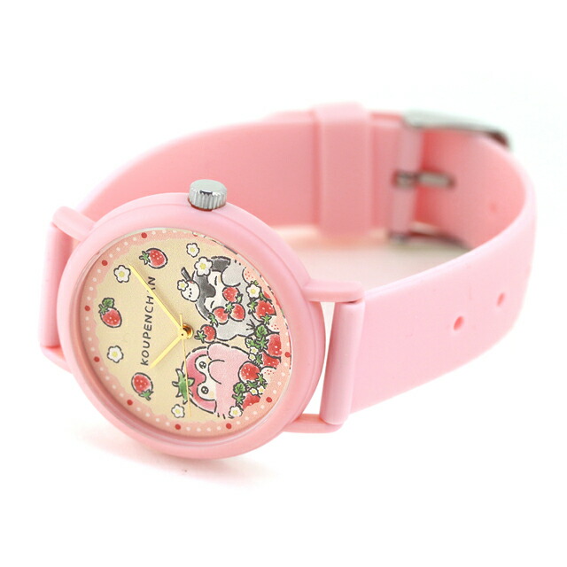 カオル コウペンちゃん×KAORU しあわせいちごver -いっしょ- ストロベリーの香り クォーツ 電池式 腕時計 ブランド レディース KAORU KAORU013P1 アナログ クリーム ピンク 日本製 おしゃれ 防水 かわいい プレゼント 女性 実用的