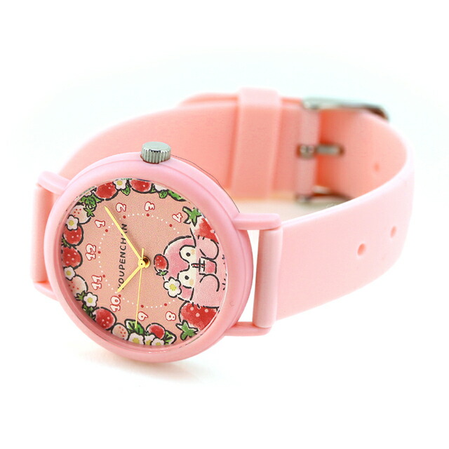 カオル コウペンちゃん×KAORU しあわせいちごver -しあわせ- ストロベリーの香り クォーツ 電池式 腕時計 ブランド レディース KAORU KAORU013P3 アナログ ピンク 日本製 おしゃれ 防水 かわいい プレゼント 女性 実用的