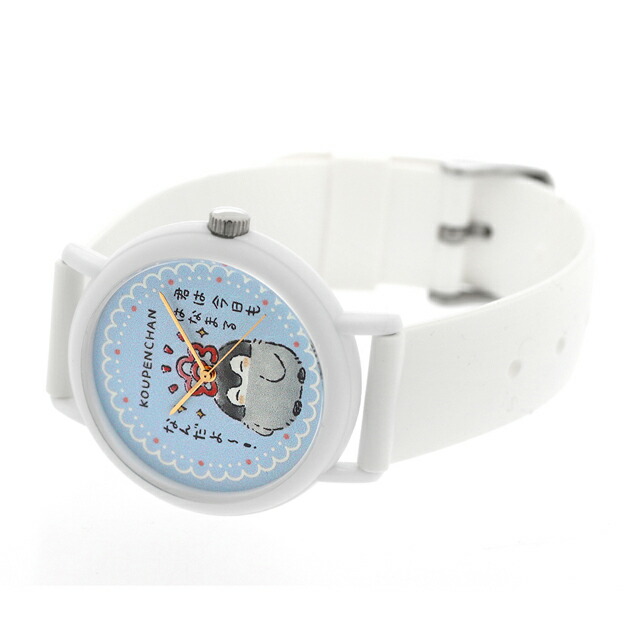 カオル コウペンちゃん×KAORU おうえんver -はなまる- バニラの香り クォーツ 電池式 腕時計 ブランド レディース KAORU KAORU013W2 アナログ ブルー ホワイト 白 日本製 おしゃれ 防水 かわいい プレゼント 女性 実用的