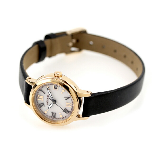 シチズン ウィッカ ソーラーテック 腕時計 レディース CITIZEN wicca KH4-921-92 アナログ ホワイト ブラック 黒 ブランド おしゃれ 防水 軽い 華奢 かわいい プレゼント 女性 実用的