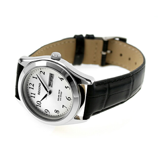 シチズン レグノ スタンダード リングソーラー 腕時計 KM1-211-10 CITIZEN REGUNO シルバー ブラック 時計 ブランド おしゃれ 防水 プレゼント 男性 実用的
