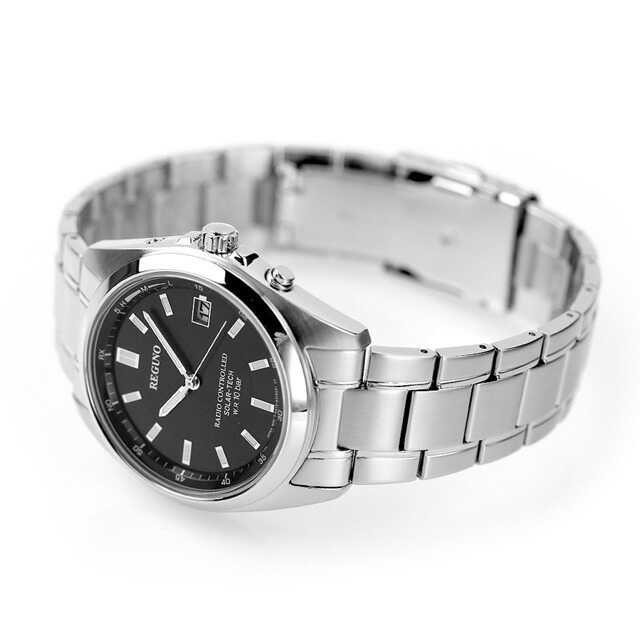 シチズン レグノ ソーラーテック 電波ソーラー 腕時計 ソーラー電波腕時計 ソーラー電波時計 メンズ CITIZEN REGUNO KS3-115-51 アナログ ブラック 黒 ブランド おしゃれ 防水 プレゼント 男性 実用的