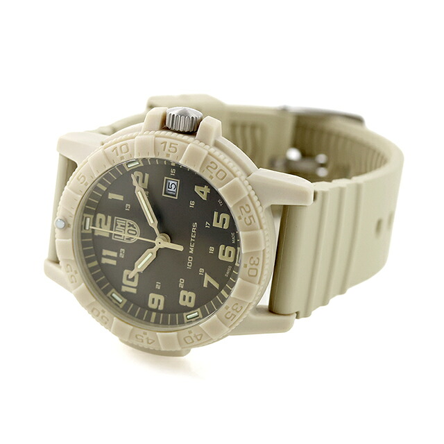 ルミノックス レザーバック・シー・タートル クォーツ 電池式 腕時計 ブランド メンズ LUMINOX 0326 アナログ ブラウン ベージュ スイス製 おしゃれ 防水 文字盤 大きい プレゼント 男性 実用的