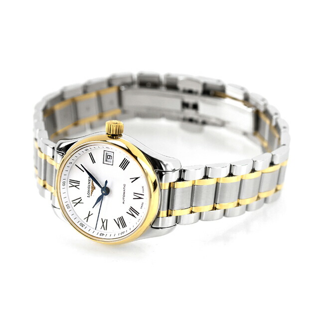 ロンジン マスターコレクション 自動巻き レディース L2.128.5.11.7 LONGINES 腕時計 ホワイト×ゴールド 時計