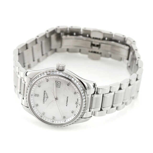 ロンジン マスターコレクション 自動巻き 腕時計 ブランド レディース LONGINES L2.257.0.87.6 アナログ ホワイトシェル 白 スイス製 おしゃれ 防水 かわいい プレゼント 女性 実用的