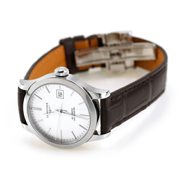 ロンジン レコード 自動巻き 腕時計 ブランド レディース LONGINES L2.321.4.72.2 アナログ シルバー ブラウン スイス製 おしゃれ 防水 かわいい プレゼント 女性 実用的