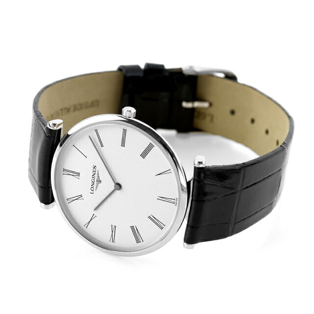 ロンジン グランクラシック クオーツ 腕時計 ブランド メンズ LONGINES L4.709.4.21.2 アナログ ホワイト ブラック 黒 スイス製 おしゃれ 防水 プレゼント 男性 実用的