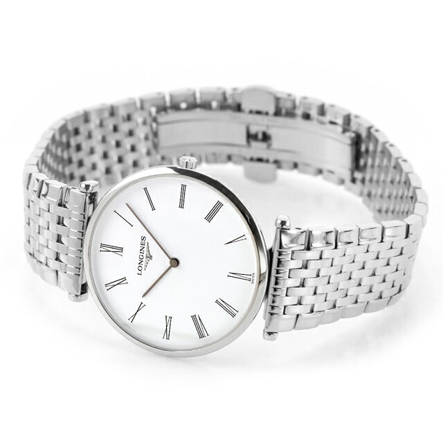 ロンジン グランクラシック クオーツ 腕時計 ブランド メンズ LONGINES L4.709.4.21.6 アナログ ホワイト 白 スイス製 おしゃれ 防水 プレゼント 男性 実用的