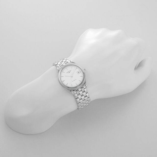 ロンジン フラッグシップ 自動巻き 腕時計 ブランド メンズ LONGINES L4.774.4.14.6 アナログ ホワイト 白 スイス製 おしゃれ 防水 プレゼント 男性 実用的