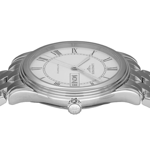 ロンジン フラッグシップ 自動巻き 腕時計 ブランド メンズ LONGINES L4.899.4.21.6 アナログ ホワイト 白 スイス製 おしゃれ 防水 プレゼント 男性 実用的