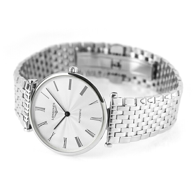ロンジン グランクラシック 自動巻き 腕時計 ブランド メンズ LONGINES L4.908.4.71.6 アナログ シルバー スイス製 おしゃれ 防水 プレゼント 男性 実用的