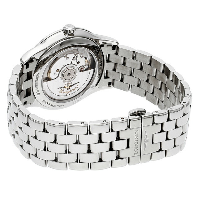 ロンジン フラッグシップ 自動巻き 腕時計 ブランド メンズ LONGINES L4.974.4.52.6 アナログ ブラック 黒 スイス製 おしゃれ 防水 プレゼント 男性 実用的