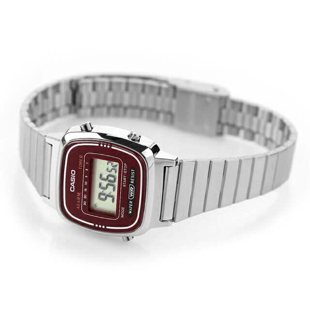 カシオ チープカシオ CASIO クォーツ 電池式 LA670WA-4 ビンテージ 海外モデル レディース チプカシ 腕時計 ブランド カシオ casio デジタル レッド 赤 おしゃれ 防水 軽い 華奢 かわいい プレゼント 女性 実用的 学生 受験生 受験用 試験用 受験対応