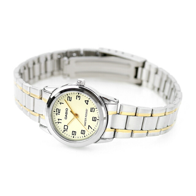 カシオ チープカシオ CASIO クォーツ 電池式 LTP-V001SG-9B スタンダード 海外モデル レディース チプカシ 腕時計 シンプル ブランド カシオ casio アナログ クリーム シルバー/ゴールド 白 おしゃれ 防水 軽い 華奢 かわいい プレゼント 女性 学生 受験生 受験用 試験用