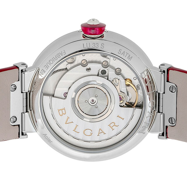 ブルガリ ルチェア 自動巻き 腕時計 レディース ダイヤモンド BVLGARI LU33C2SLD/11 ピンクパール レッド 赤 スイス製 高級 ブランド おしゃれ 防水 軽い 華奢 かわいい プレゼント 女性 実用的