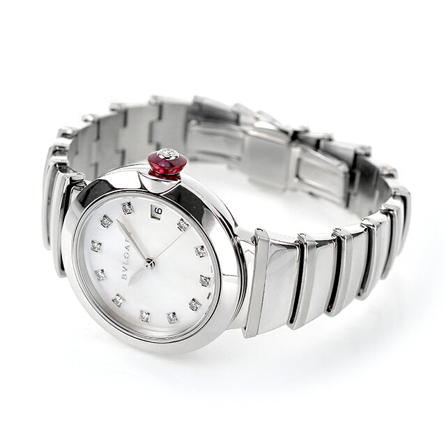ブルガリ ルチェア 自動巻き 腕時計 レディース ダイヤモンド BVLGARI LU36WSSD/11 ホワイトパール 白 スイス製 高級 ブランド おしゃれ 防水 軽い 華奢 かわいい プレゼント 女性 実用的