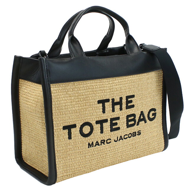 マーク・ジェイコブス トートバッグ レディース MARC JACOBS THE STRAW TOTE ベトナム 2P3HTT014H02 NATURAL ベージュ系 ブラック バッグ 軽量 手提げ ブランド 高級 おしゃれ プレゼント 女性 実用的 かわいい