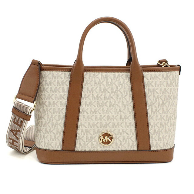 マイケル・コース トートバッグ レディース MICHAEL KORS LUISA インドネシア 30R4G99T1V VANILLA-LUGG ホワイト系 ブラウン系 バッグ 軽量 手提げ ブランド 高級 おしゃれ プレゼント 女性 実用的 かわいい