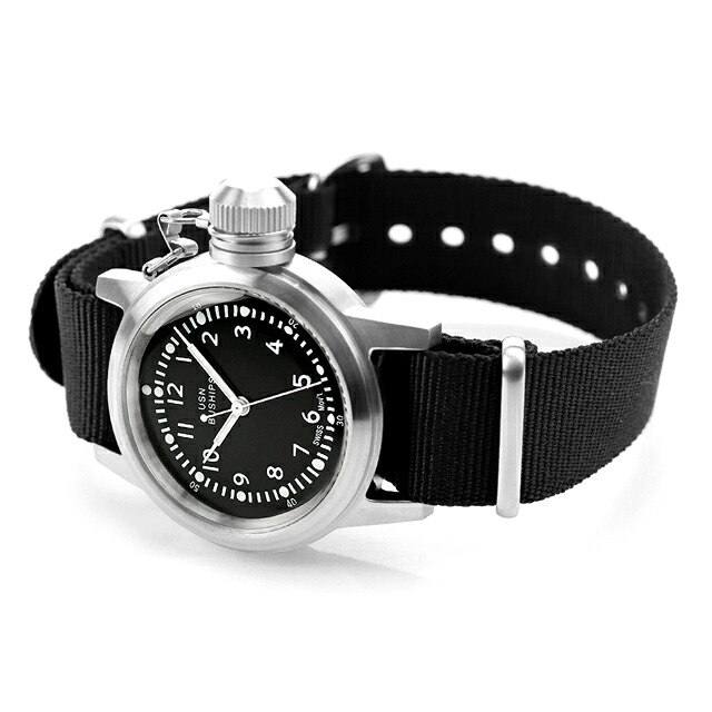 ナバルウォッチ Naval military watch US MARINE USN BUSHIPS type クォーツ 電池式 腕時計 ブランド メンズ NAVAL WATCH Mil-04SV/BK アナログ ブラック 黒 おしゃれ 防水 プレゼント 男性 実用的