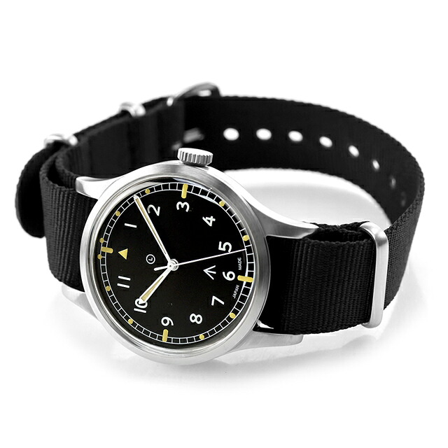 ナバルウォッチ Naval military watch British ROYAL Army "W10" TYPE 自動巻き 腕時計 ブランド メンズ NAVAL WATCH Mil-06SV/BK アナログ ブラック 黒 日本製 おしゃれ 防水 プレゼント 男性 実用的