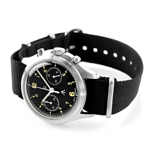 ナバルウォッチ NAVAL MILITARY WATCH British ROYAL Airforce Chronograph TYPE クォーツ 電池式 腕時計 ブランド メンズ クロノグラフ NAVAL WATCH Mil-07SV/BK アナログ ブラック 黒 日本製 おしゃれ 防水 プレゼント 男性 実用的