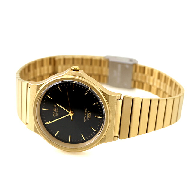カシオ チープカシオ CASIO STANDARD クォーツ 電池式 MQ-24GA-1A ユニセックス チプカシ メンズ レディース 腕時計 ブランド アナログ ブラック ゴールド 黒 おしゃれ 防水 かわいい プレゼント 実用的