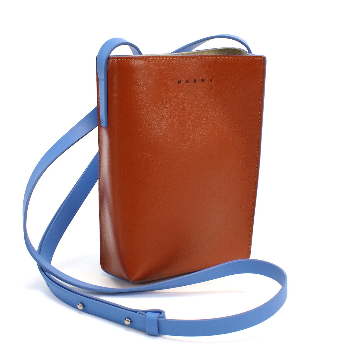 マルニ 斜め掛けショルダーバッグ メンズ MARNI レザー イタリア SBMQ0040Q0 ブラウン系 ブルー系 バッグ 斜めがけ ブランド 高級 おしゃれ プレゼント 男性 実用的 かっこいい
