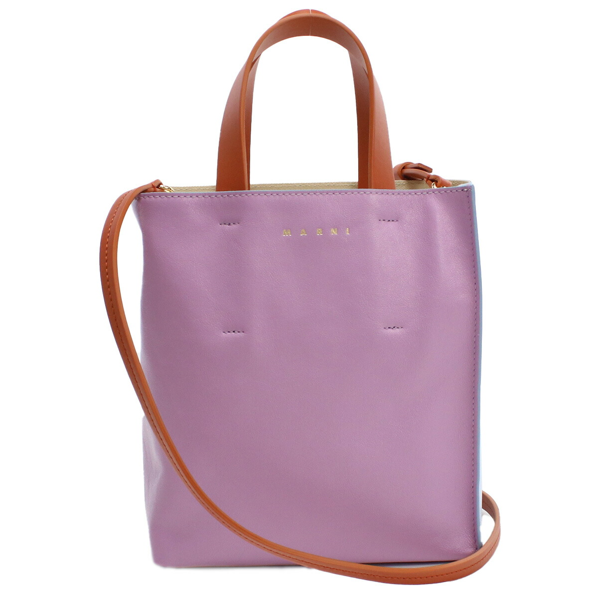 マルニ トートバッグ レディース MARNI レザー イタリア SHMP0040Q0 パープル系 ブルー系 バッグ 軽量 手提げ ブランド 高級 おしゃれ プレゼント 女性 実用的 かわいい
