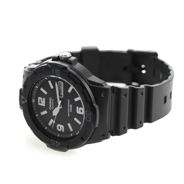 カシオ 腕時計 チープカシオ デイデイト 海外モデル オールブラック CASIO アウトドア MRW-200H-1B2VDF チプカシ 時計 ブランド おしゃれ 防水 小さい 軽い かっこいい プレゼント 男性 実用的