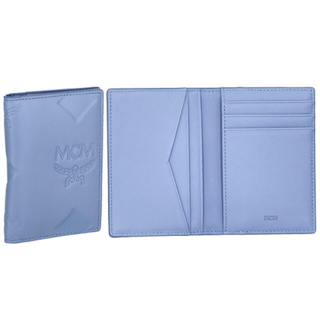 エムシーエム カードケース メンズ ブランド MCM レザー MXADATA04 L8001 ライトブルー 定期入れ 高級 おしゃれ プレゼント 実用的