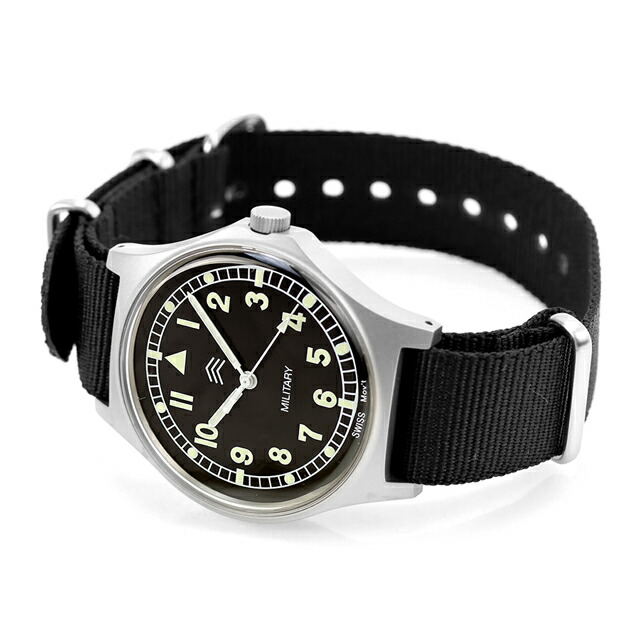 ナバルウォッチ Naval military watch Royal Army Type クォーツ 電池式 腕時計 ブランド メンズ NAVAL WATCH Mil-03-BK アナログ ブラック 黒 おしゃれ 防水 プレゼント 男性 実用的