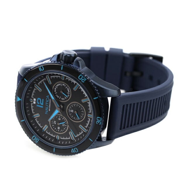 ノーティカ エヌシーティー ウィンドローズ クオーツ 腕時計 メンズ NAUTICA NAPWRS401 アナログ ブラック ネイビー 黒 ブランド おしゃれ 防水 プレゼント 男性 実用的