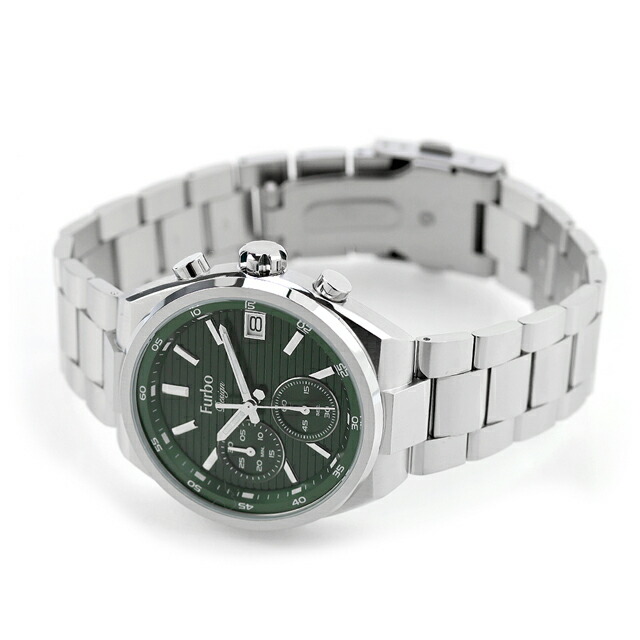 フルボ デザイン Lavora Chronograph クォーツ 電池式 腕時計 ブランド メンズ クロノグラフ Furbo Design NF06W-SSGR 多針アナログ グリーン おしゃれ 防水 プレゼント 男性 実用的