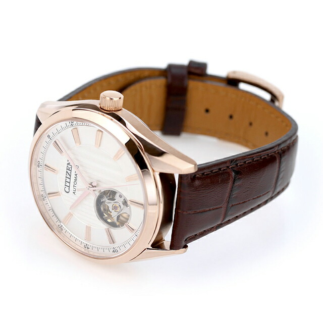 シチズン コレクション メカニカル クラシック オープンハート 自動巻き 腕時計 メンズ オープンハート CITIZEN COLLECTION NH9112-19A アナログ クリーム ブラウン 日本製 ブランド おしゃれ 防水 プレゼント 男性 実用的