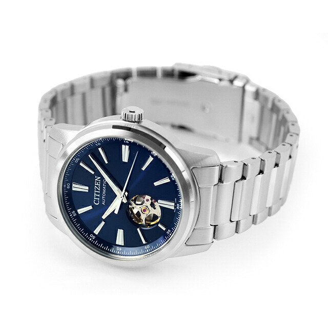 シチズン コレクション メカニカル 自動巻き 腕時計 ブランド メンズ オープンハート CITIZEN COLLECTION NH9150-52L アナログ ブルー 日本製 おしゃれ 防水 プレゼント 男性 実用的