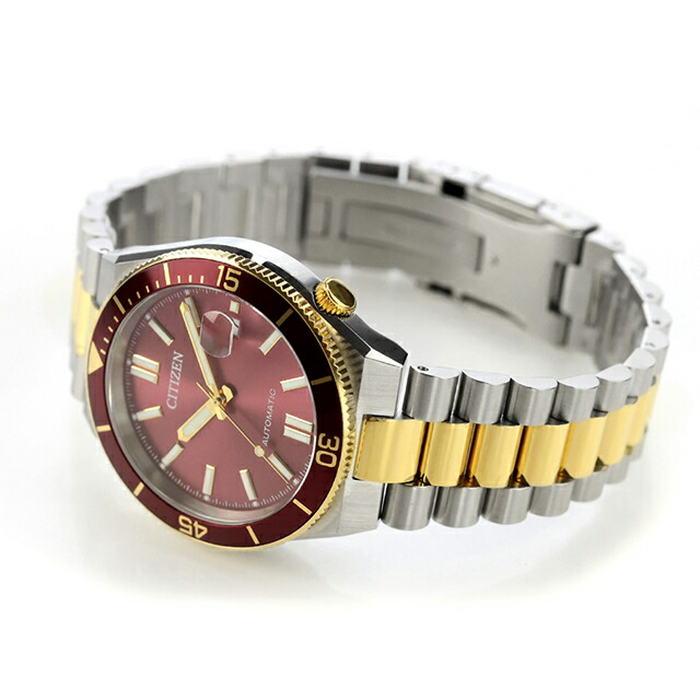 シチズン コレクション TSUYOSA 自動巻き 腕時計 ブランド メンズ CITIZEN COLLECTION NJ0234-58X アナログ レッド ゴールド 赤 おしゃれ 防水 プレゼント 男性 実用的