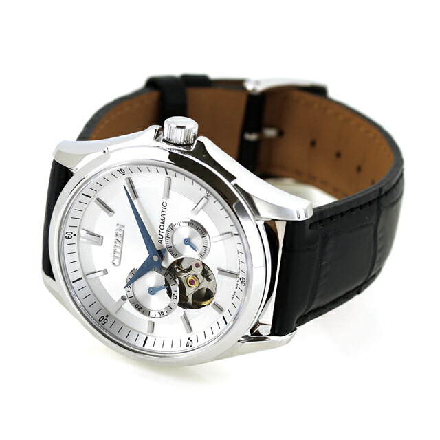 シチズン コレクション メカニカル 自動巻き 腕時計 ブランド メンズ オープンハート CITIZEN COLLECTION NP1011-08A アナログ シルバー ブラック 黒 おしゃれ 防水 プレゼント 男性 実用的