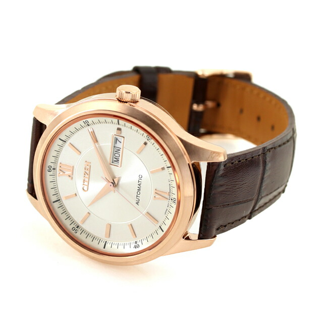 シチズン コレクション メカニカル デイ＆デイト 自動巻き 腕時計 ブランド メンズ CITIZEN COLLECTION NY4052-16A アナログ シルバー ブラウン おしゃれ 防水 プレゼント 男性 実用的