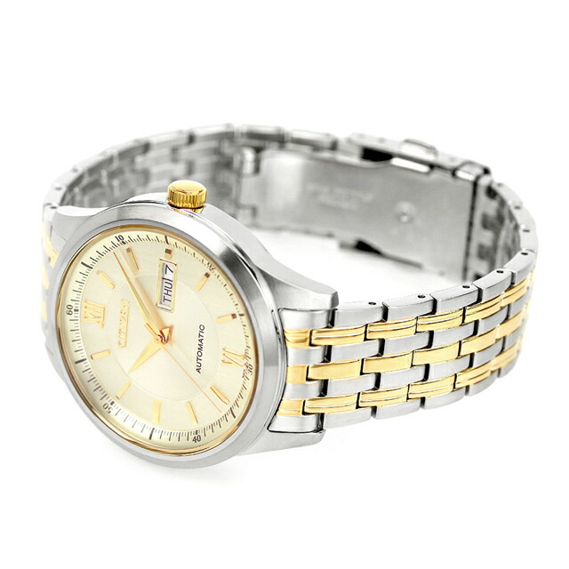 シチズン コレクション メカニカル クラシック 自動巻き 腕時計 メンズ CITIZEN COLLECTION NY4057-63P アナログ ゴールド シルバー 日本製 ブランド おしゃれ 防水 プレゼント 男性 実用的