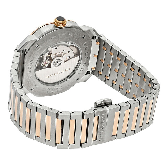 ブルガリ オクト ローマ 自動巻き 腕時計 メンズ BVLGARI OC41BSPGD アナログ ブラウン ピンクゴールド スイス製 高級 ブランド おしゃれ 防水 プレゼント 男性 実用的