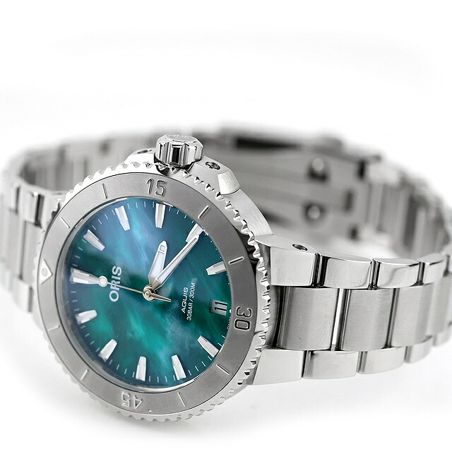 オリス アクイス 36.5mm 自動巻き 腕時計 メンズ レディース ORIS 01 733 7770 4137-07 8 18 05P アナログ グリーン スイス製 高級 ブランド おしゃれ 防水 プレゼント 実用的