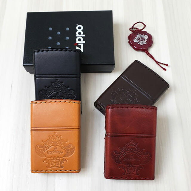 オロビアンコ ライター メンズ レディース ブランド Orobianco 真鍮、牛革 ZIPPO 革巻き ORZ-001 BK ブラック 小物