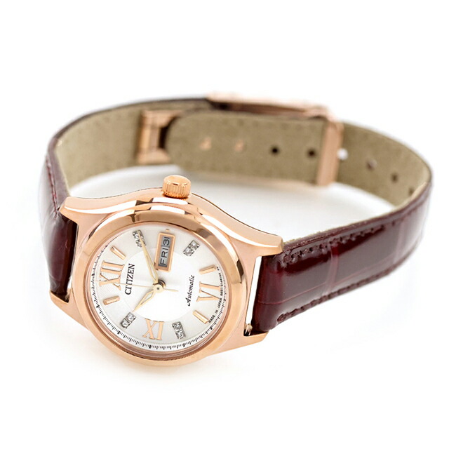 シチズン コレクション メカニカルウォッチ 自動巻き レディース PD7162-04A CITIZEN 腕時計 シルバー ワインレッド 時計 ブランド おしゃれ 防水 プレゼント 女性 実用的