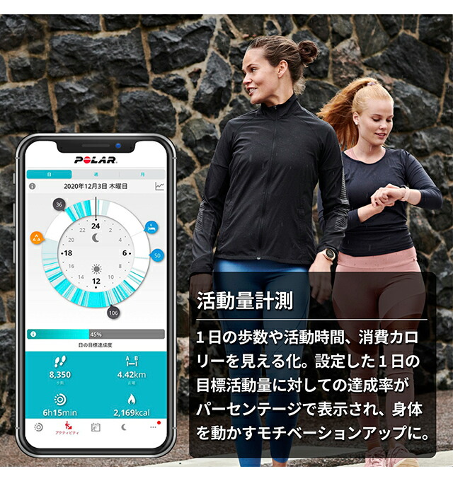 ポラール スマート ウォッチ Unite フック＆ループ ブラック M-L 充電式クオーツ メンズ レディース フィットネスウォッチ Bluetooth POLAR 900106604 デジタル オールブラック 黒 ギフト プレゼント 実用的