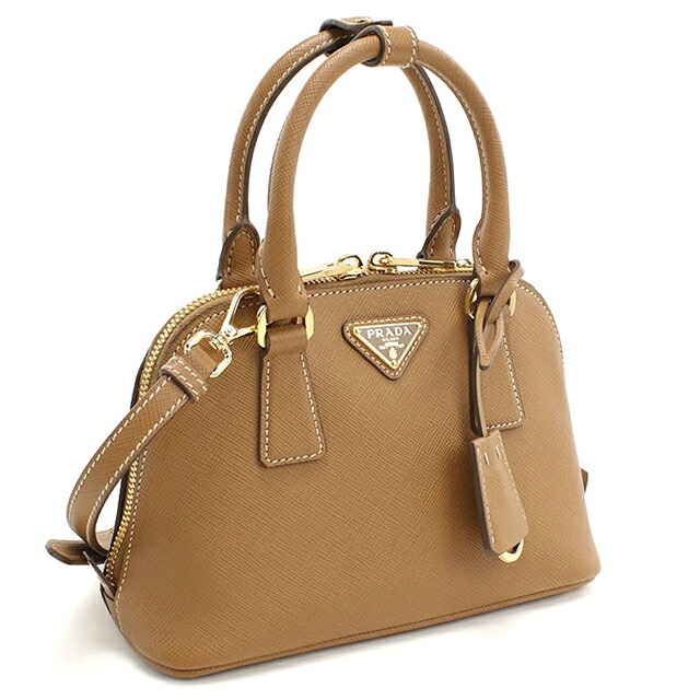 プラダ ハンドバッグ レディース ブランド PRADA SAFFIANO LUX 2WAY レザー 1BA851 ブラウン 軽量 小さめ 手提げ 高級 おしゃれ プレゼント 女性 実用的 かわいい
