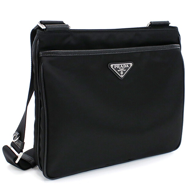 プラダ 斜め掛け ショルダーバッグ メンズ PRADA ルーマニア 2VH118 NERO ブラック バッグ 斜めがけ ブランド 高級 おしゃれ プレゼント 男性 実用的 かっこいい