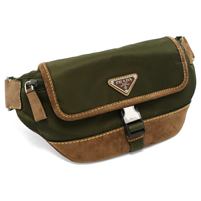 プラダ ボディバッグ メンズ ブランド PRADA 2VH176 カーキ バッグ 斜めがけ 軽量 小さめ ブランド 高級 おしゃれ プレゼント 男性 実用的 かっこいい