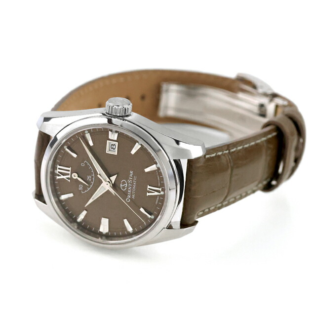 オリエントスター Contemporary Date 自動巻き 腕時計 ブランド メンズ ORIENT STAR RK-AU0113Y アナログ ブラウン 日本製 おしゃれ 防水 プレゼント 男性 実用的