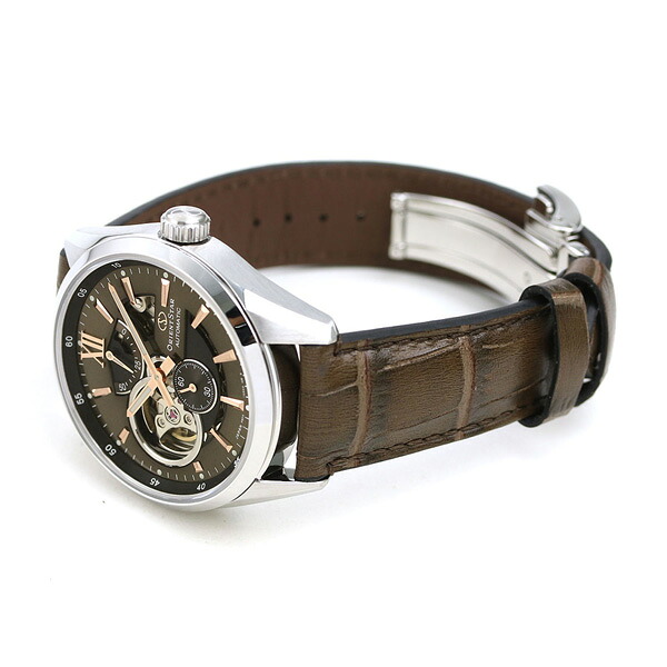 オリエントスター コンテンポラリー 41mm オープンハート 日本製 自動巻き RK-AV0008Y ORIENT STAR メンズ 腕時計 革ベルト ブランド おしゃれ 防水 プレゼント 男性 実用的