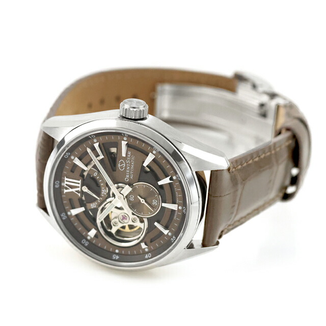 オリエントスター Contemporary Modern Skeleton 自動巻き 腕時計 ブランド メンズ オープンハート ORIENT STAR RK-AV0139Y アナログ ブラウン 日本製 おしゃれ 防水 プレゼント 男性 実用的